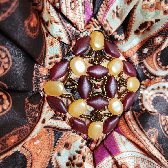 NWT Lane Bryant Satin Embellishments Paisley Halter Babydoll Top Size 22 2X/3X - Picture 13 of 16